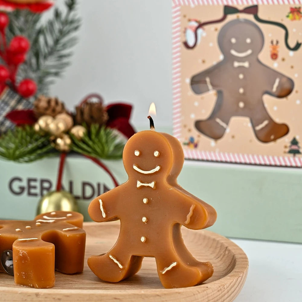 Bougie Parfumée Pain d’Épices – Bougie de Noël Artisanale Café au Lait, Décoration & Cadeau Fait Main