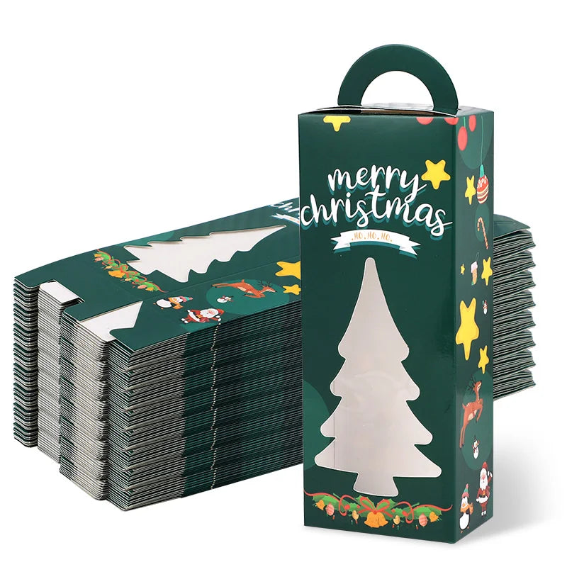Boîtes Cadeaux Sapin de Noël avec Fenêtre – Lot de 6 ou 12 Emballages Festifs