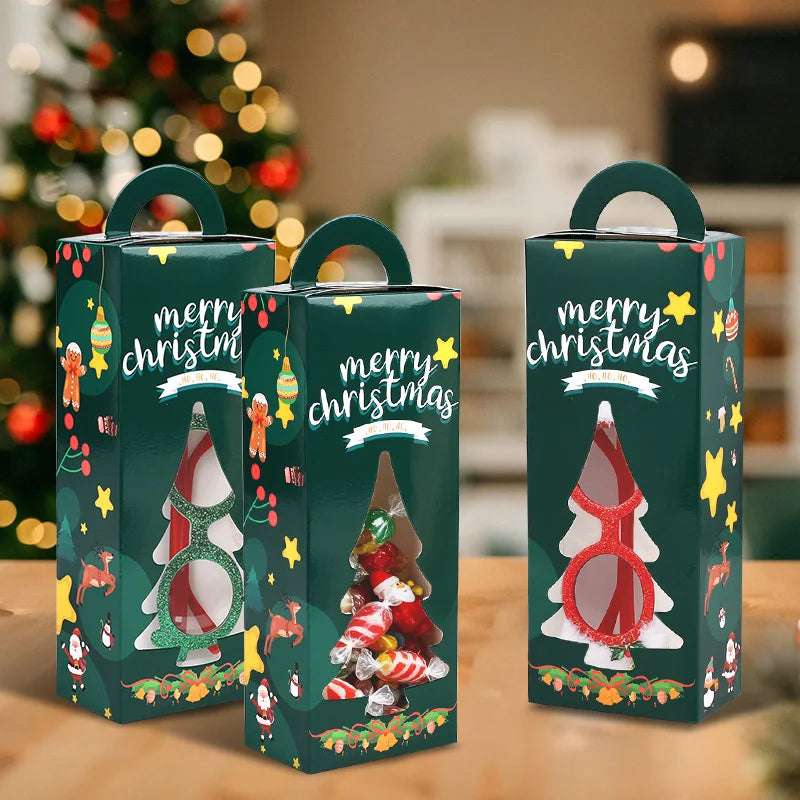 Boîtes Cadeaux Sapin de Noël avec Fenêtre – Lot de 6 ou 12 Emballages Festifs