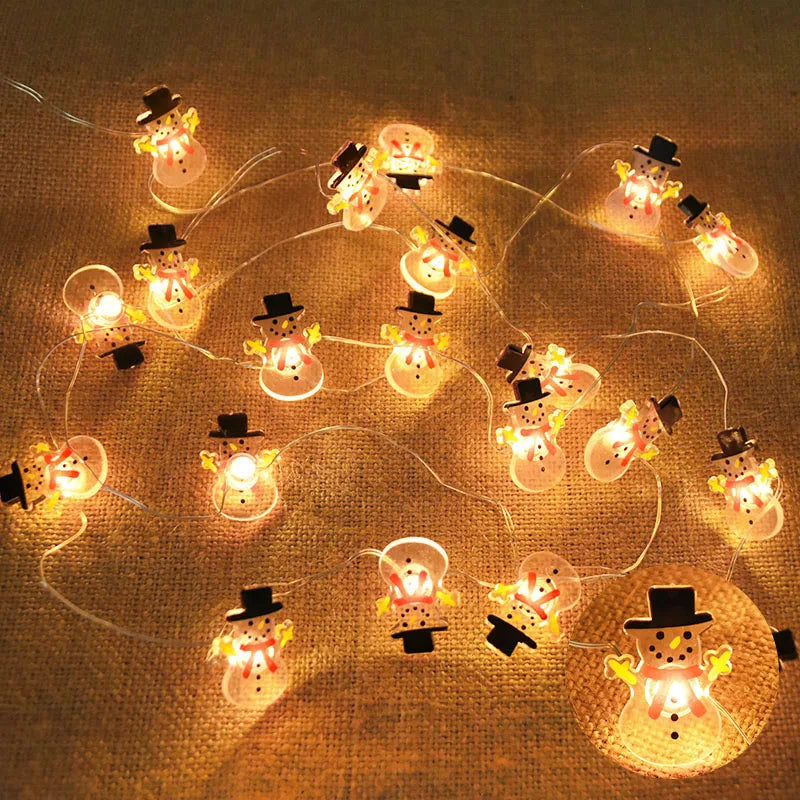Guirlande Lumineuse LED 2M 20LED Flocon de Neige & Père Noël – Décoration de Noël