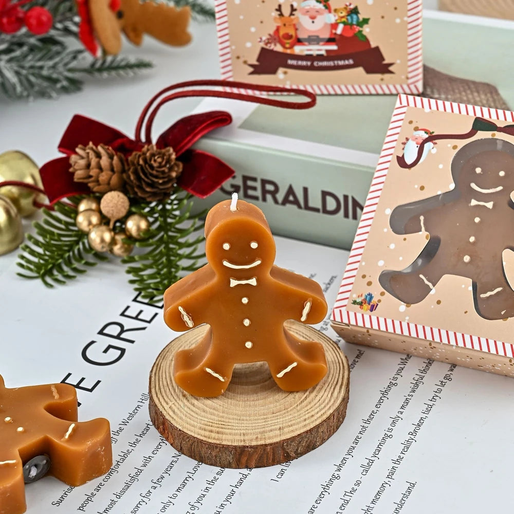 Bougie Parfumée Pain d’Épices – Bougie de Noël Artisanale Café au Lait, Décoration & Cadeau Fait Main