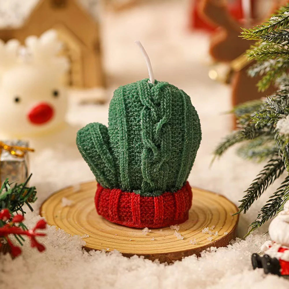 Bougie Parfumée Gants de Noël – Bougie Artisanale Café au Lait en Cire Naturelle, Cadeau & Décoration Festive