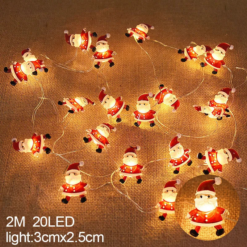 Guirlande Lumineuse LED 2M 20LED Flocon de Neige & Père Noël – Décoration de Noël