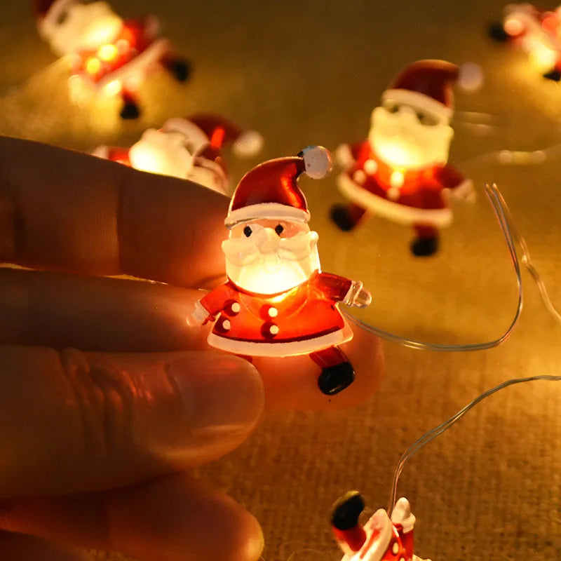 Guirlande Lumineuse LED 2M 20LED Flocon de Neige & Père Noël – Décoration de Noël