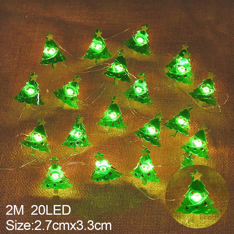 Guirlande Lumineuse LED 2M 20LED Flocon de Neige & Père Noël – Décoration de Noël
