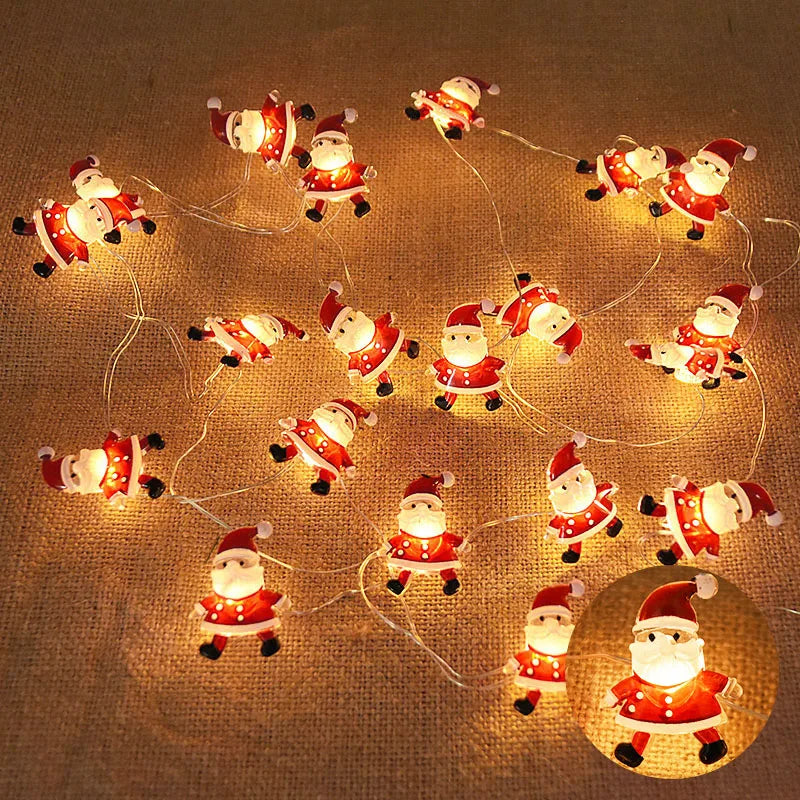 Guirlande Lumineuse LED 2M 20LED Flocon de Neige & Père Noël – Décoration de Noël