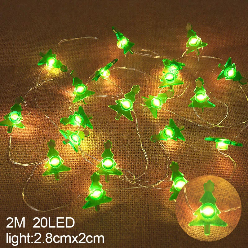 Guirlande Lumineuse LED 2M 20LED Flocon de Neige & Père Noël – Décoration de Noël